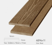 Lam gỗ nhựa ngoài trời Awood AB96x11 WOOD, Tấm nhựa ốp tường, trần giả gỗ ngoài trời