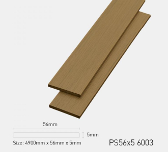Thanh lam gỗ nhựa trang trí ngoài trời Ultrawood PS56X5 6003 – Tấm nhựa ốp tường, trần giả gỗ giá rẻ
