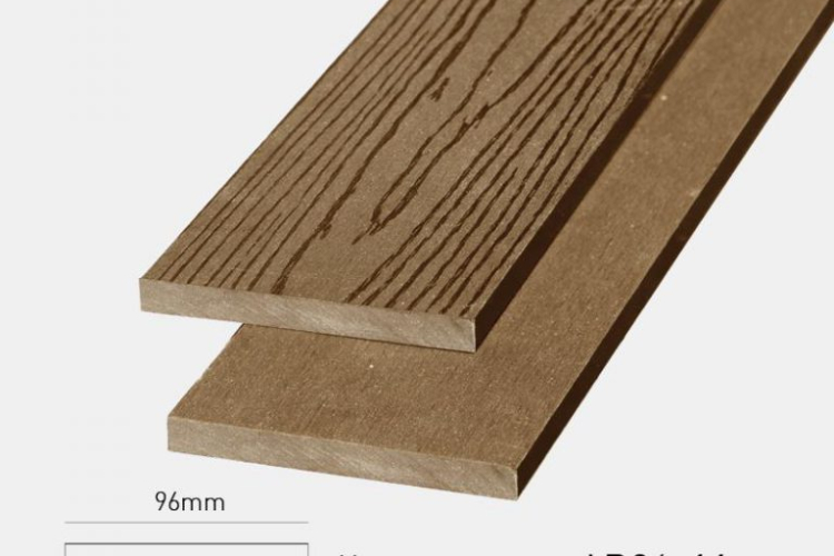 Lam gỗ nhựa ngoài trời Awood AB96x11 WOOD, Tấm nhựa ốp tường, trần giả gỗ ngoài trời